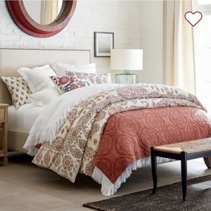 Pottery Barn Remy Reversible KING duvet & 1 STANDARD sham multi color